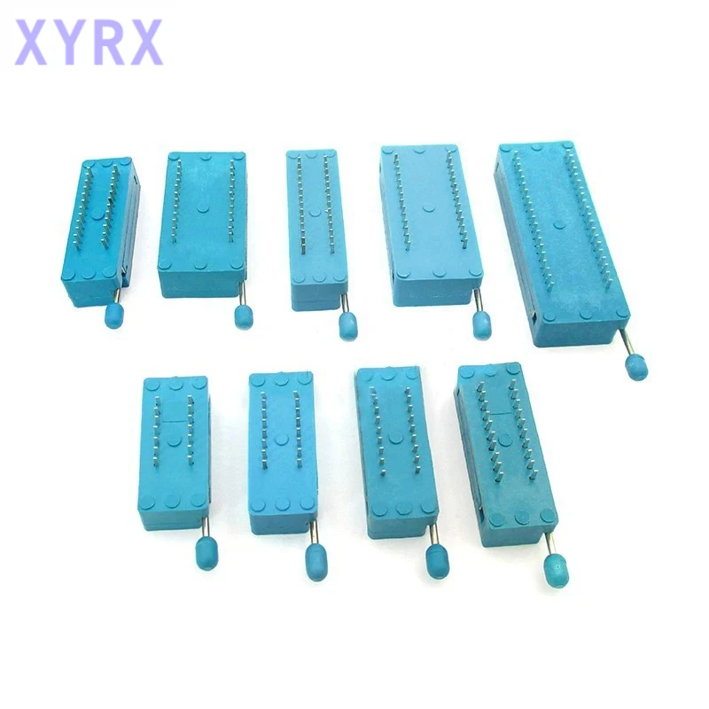 1pcs/lot 14 16 18 20 24 28 32 40 P Pin 2.54 MM Green DIP Universal ZIF IC Socket Test Solder Type IC lock seat zif socket