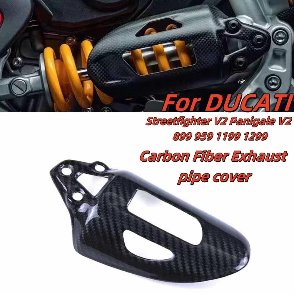 

For DUCATI Streetfighter V2 Panigale V2 899 959 1199 1299 Carbon Fiber Exhaust Pipe Cover Protection Motorcycle Modified Parts