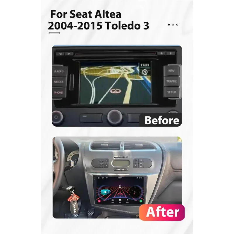 For Seat Altea 2004-2015 Toledo 3 Wireless CarPlay Android Auto Radio Car Multimedia GPS 2din Autoradio DSP 4G Wifi
