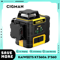 KAIWEETS KT360A 3*360 Self Leveling Laser Level, for Picture Hanging, Horizontal/Vertical Line Laser