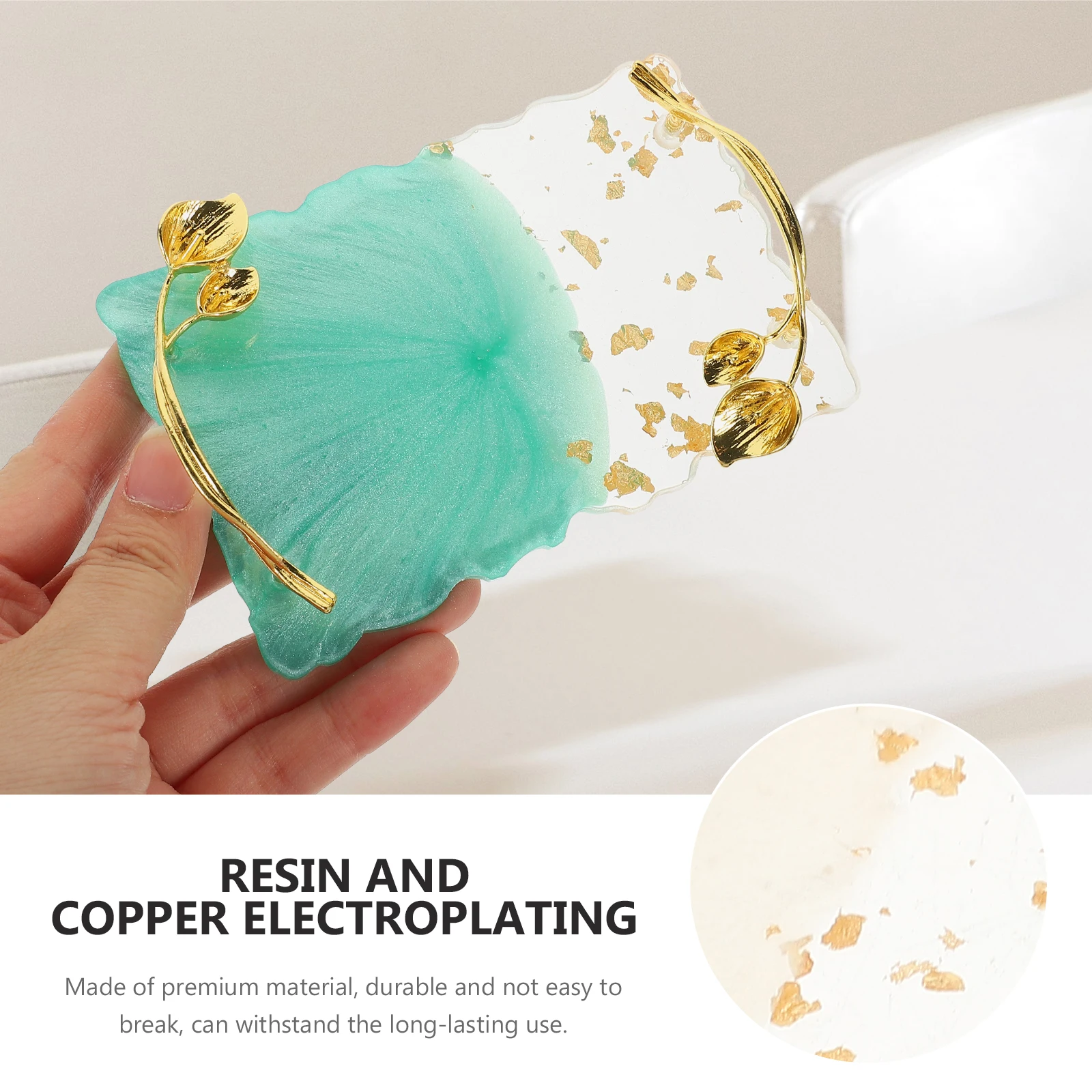 

Nail Art Palette Resin Copper Plating Smooth Surface Easy Clean Mixing Tool Beauty Shop Home Nail Display St Anti Slip Color