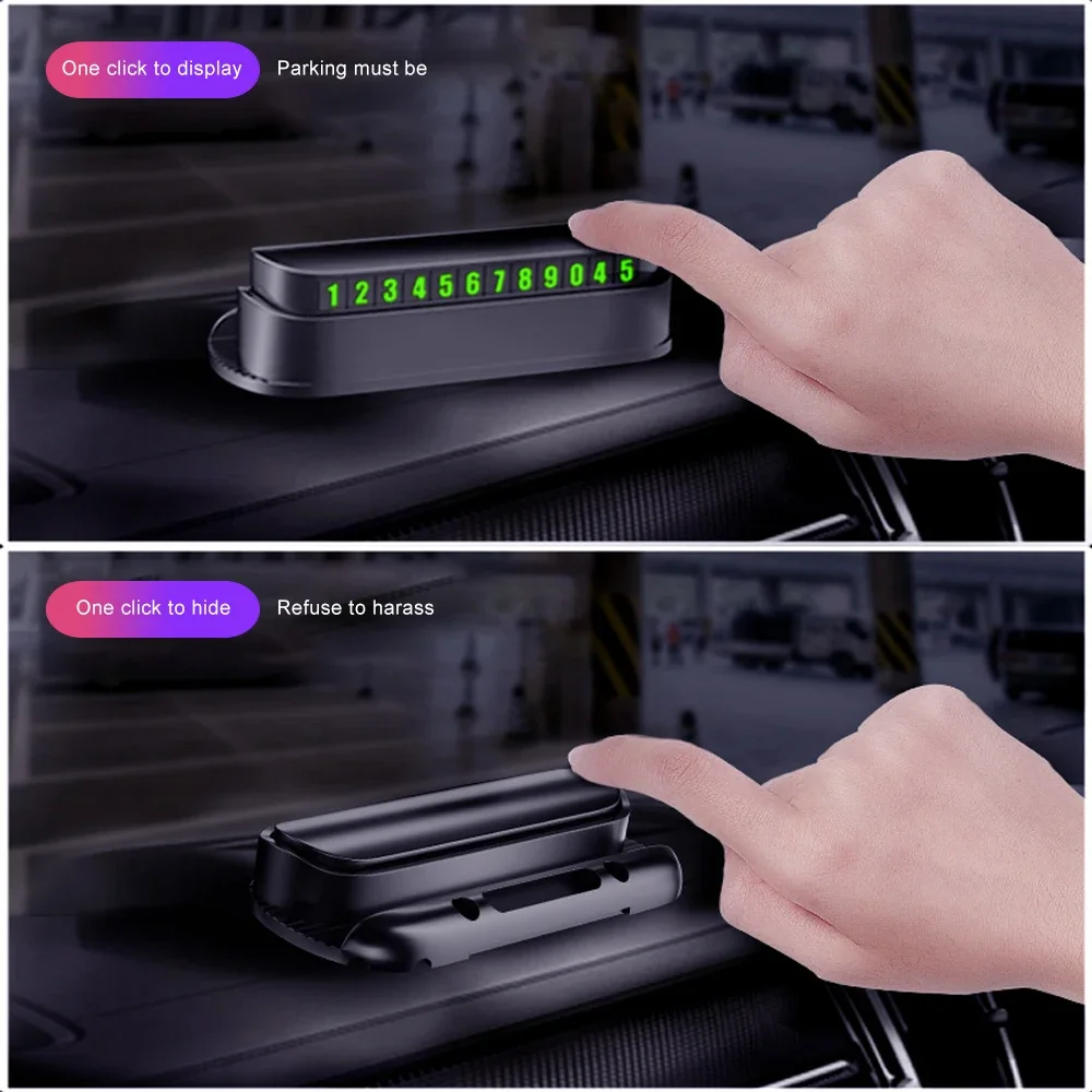 Temporary Car parking card luminous Phone Number Card Plate Phone Holder Hidenable parking Number with Air Freshener Styling