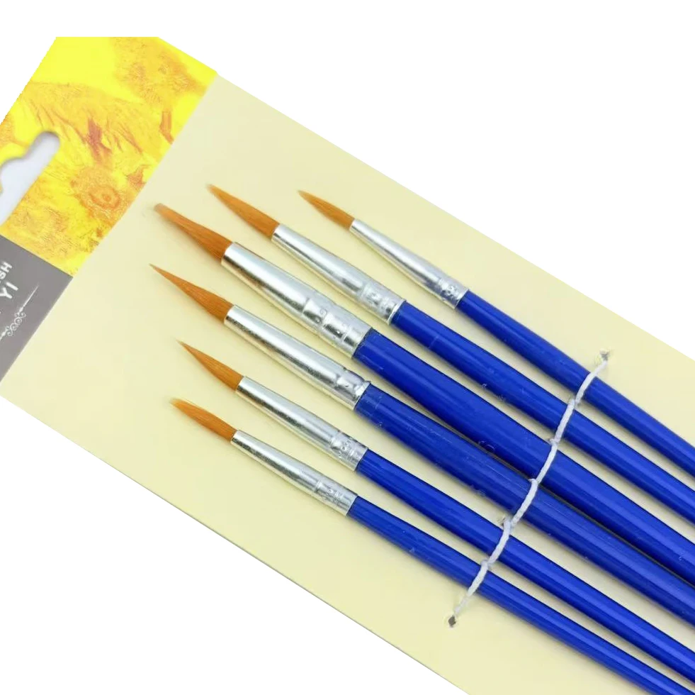 

Набор из 6 многофункциональных кистей для рисования, мягкая, гладкая, не осыпающаяся щетина для тонких деталей, покрытие большой площади, художественные работы