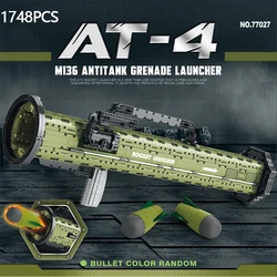 1748PCS Howitzer Bazooka RPG Model Building Blocks Military Single Shot Antitank Grenade Launcher Bricks Puzzle Wargame Toy Gift