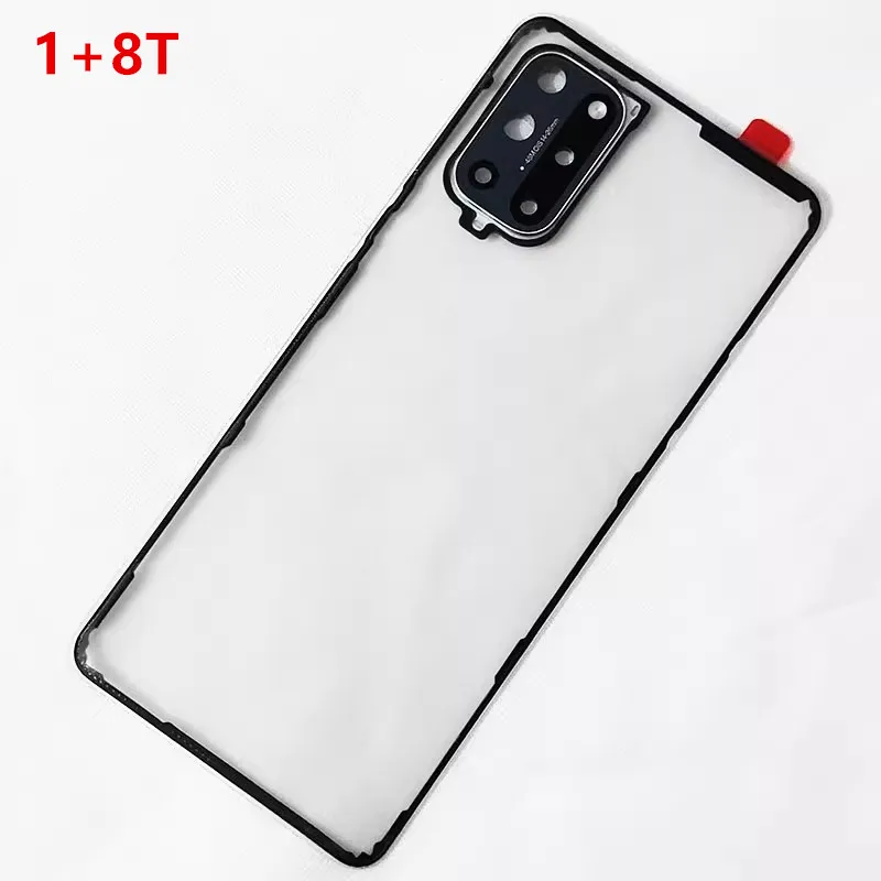 Корпус для Oneplus 9 Pro 9R 7T 8T 8 7 Pro One Plus Задняя крышка аккумулятора Прозрачная ремонтная задняя прозрачная стеклянная дверь + объектив камеры