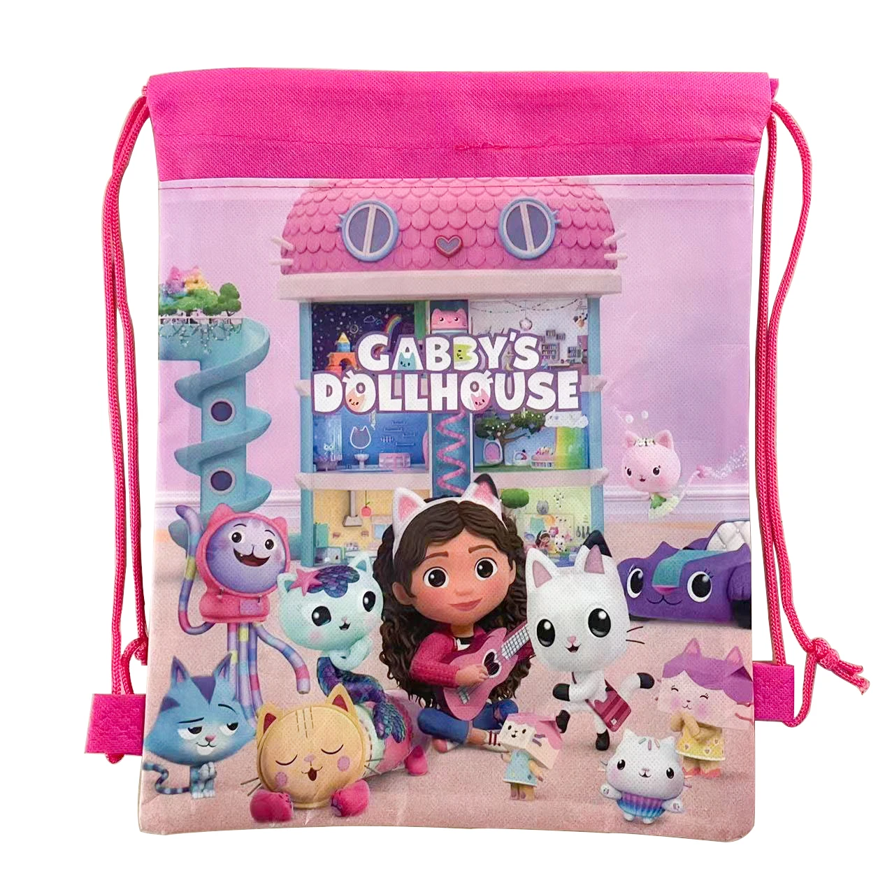 Gabby Dollhouse Non-woven fabric Backpack Candy Loot Bag Handle Gift Bags Kid Favor Girls Cat Birthday Party Decoration Supplies