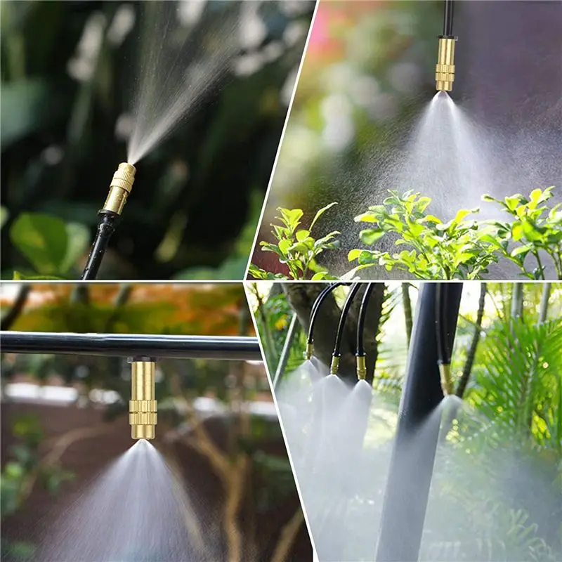 AC23-150Pcs Watering Nozzle Adjustable Copper Irrigation Water Fog Sprinkler Head Mini Misting Greenhouse Accessories