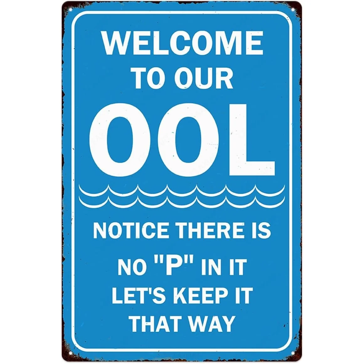 2D Metal Tin Sign Pool Rules Notice No P Letter Vintage Plaque Wall Decor for Yard Fence Outdoor Home 8x12 Inch