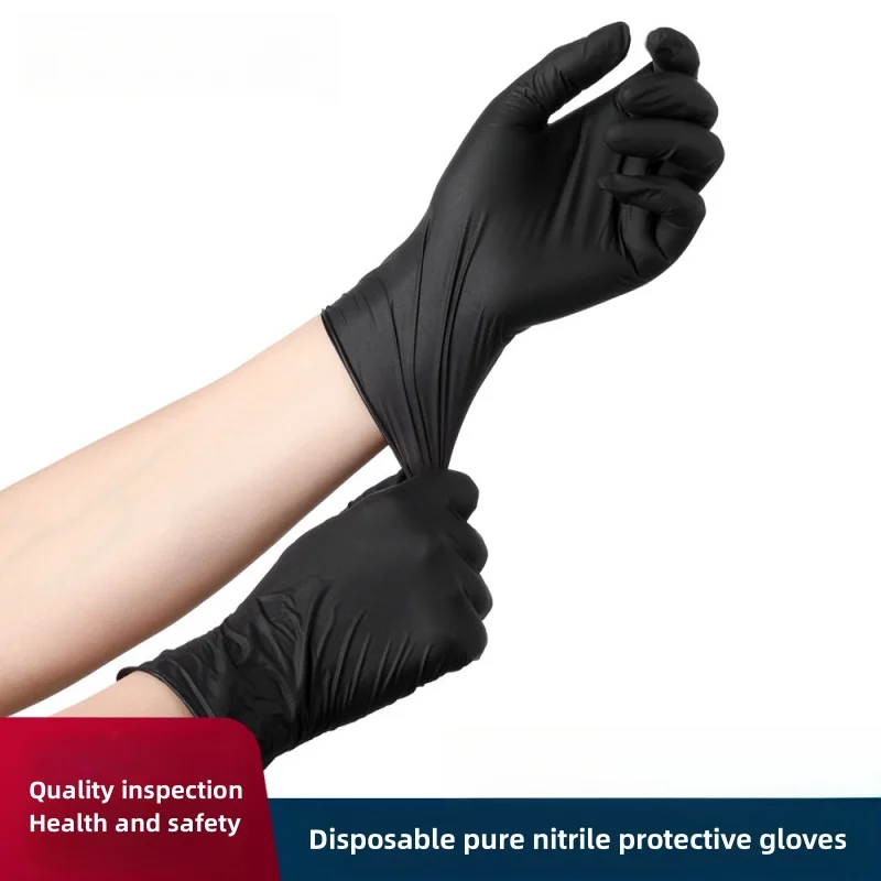 

10/50/100pcs Nitrile Gloves Kitchen Disposable Latex Gloves Laboratory Protective Household Cleaning Gloves Black