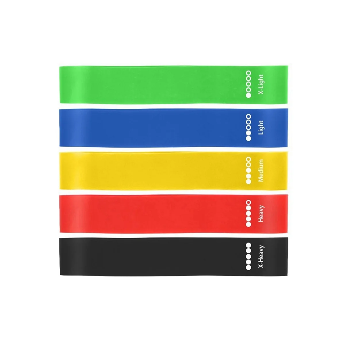 A72Z حزام مطاطي من اللاتكس محاصر لممارسة اليوجا ومقاومة سميكة مع حلقة توتر، مع تعليمات وحقيبة، مجموعة من 5 قطع.