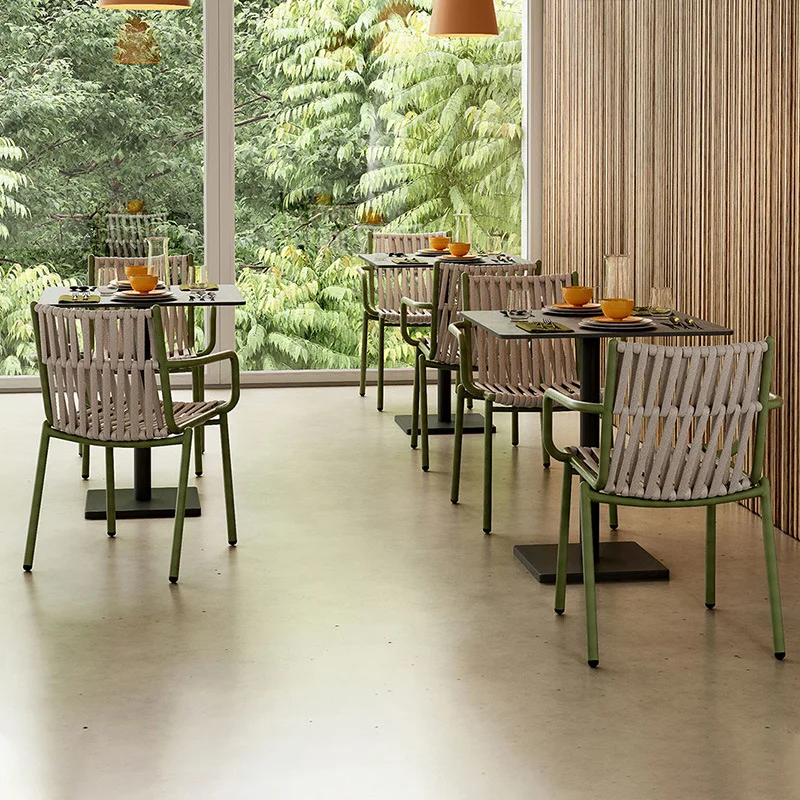 Outdoor tables and chairs patio balcony rattan chair three-piece designer homestay hotel restaurant terrace combination