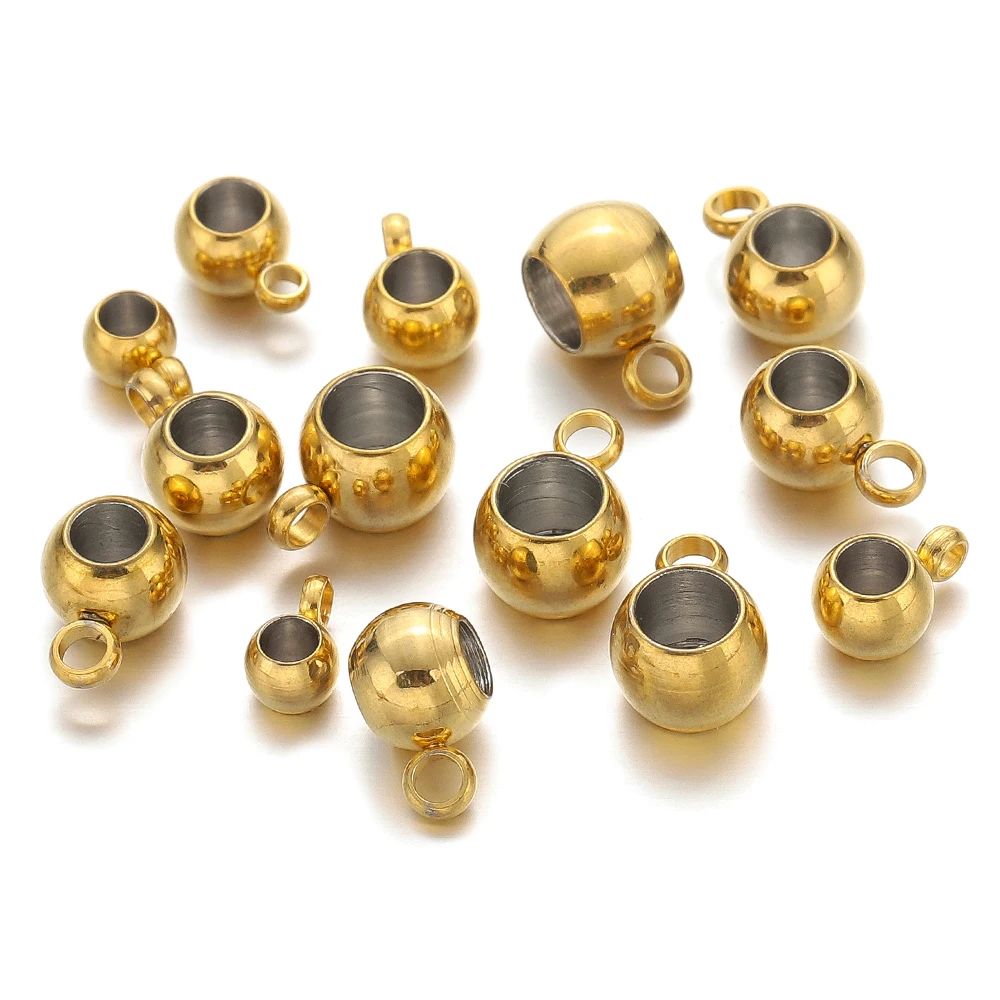 20pcs Stainless Steel Spacer Beads Charms Clasps 4 5 6mm Bail Beads Wholesale for DIY Handmade Jewelry Making Necklace Supplies