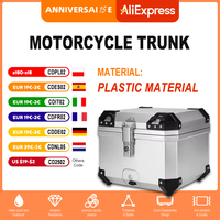 45L Motorcycle Helmet Box plastics Universal Motorcycle Rear Trunk Luggage Case Waterproof & Shock Absorption ​with 2 Keys