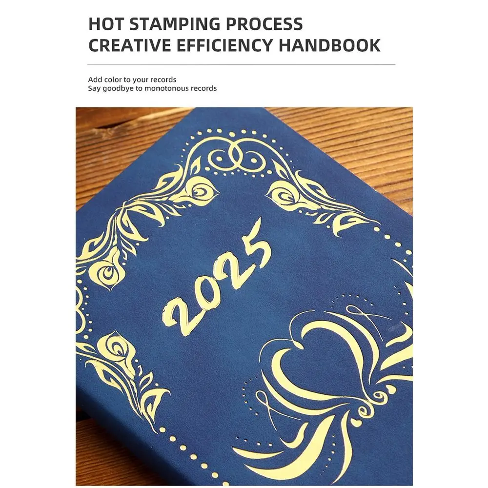 

Ежедневник для тайм-менеджмента 2025: Английский формат, кожаная обложка, 365 дней, блокнот A6, карманный ежедневник, список дел, план на каждый день