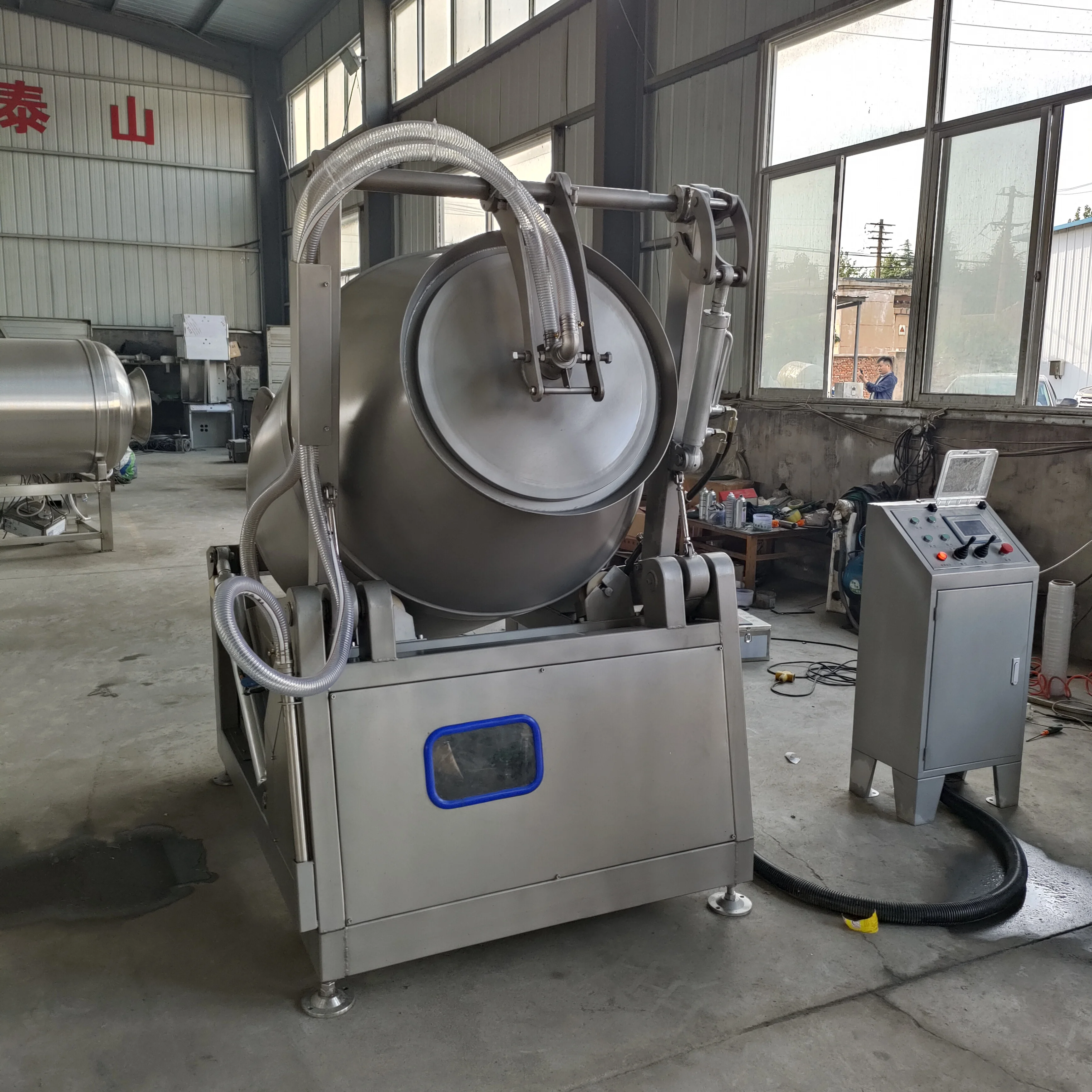 Commercial Australian Steak Flavor Processing Vacuum Hydraulic Roller Kneading Machinery Meat Pickling Meat Production Equipment