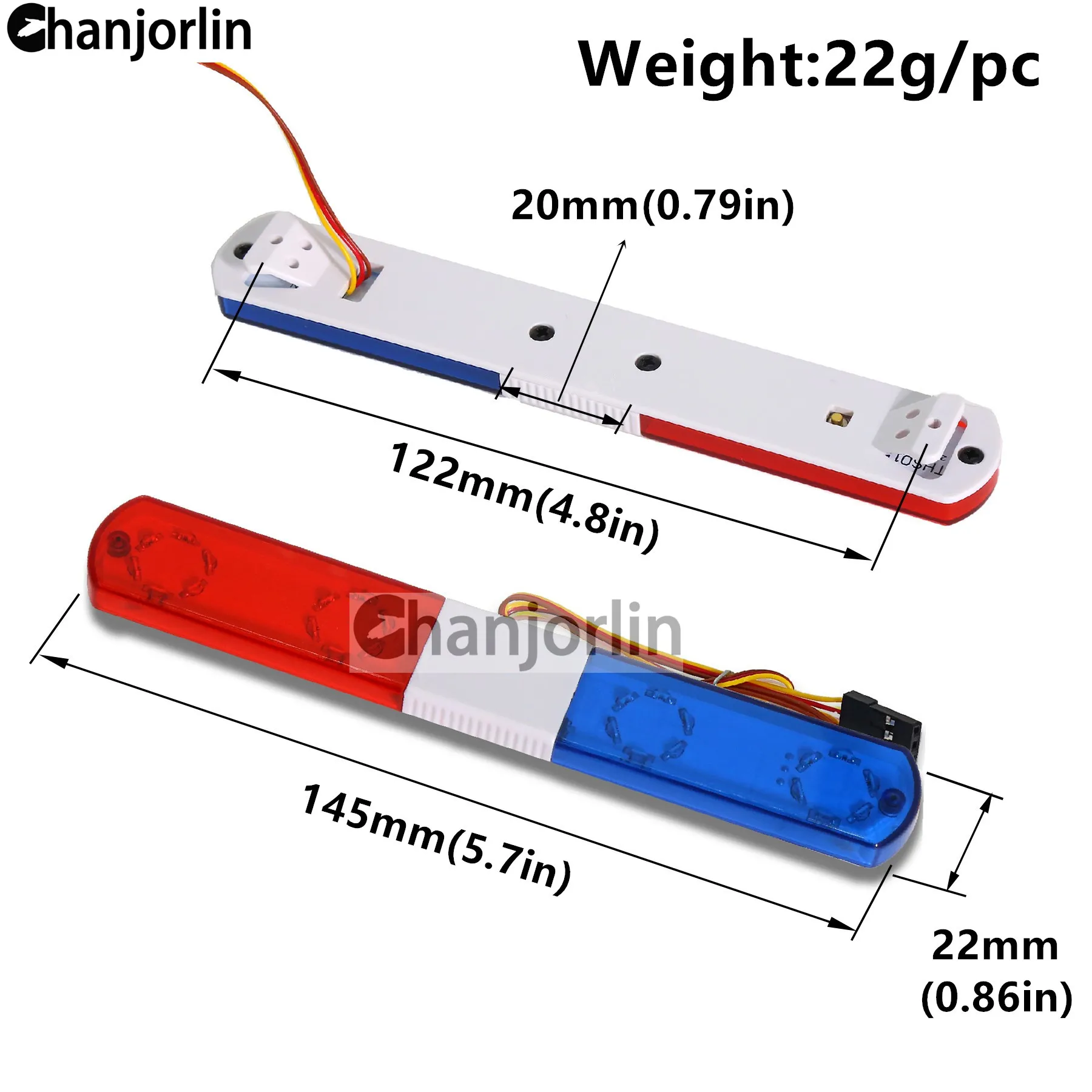 Police Flash LED Light Alarming Lights Accessories for 1:8 1:10 RC Car Axial HSP HPI Kyosho Tamiya SCX10 D90 Upgrade Parts