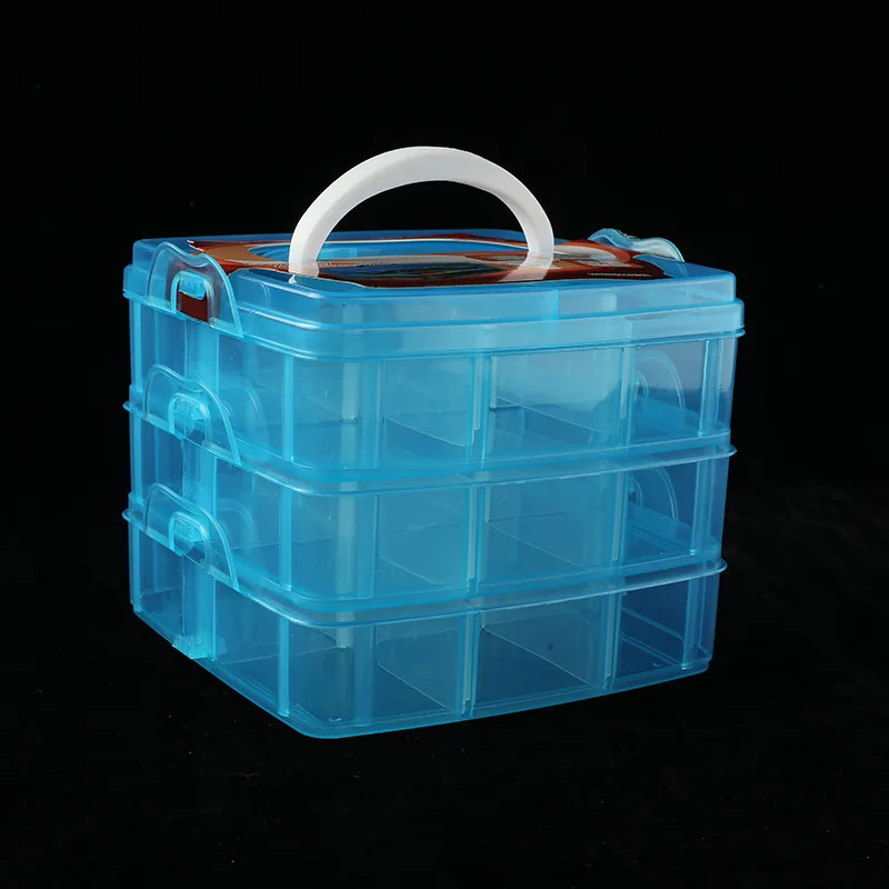 Portable Handle Multi-Layer Storage Box, Detachable Transparent Storage Box for Storing Jewelry, Beads, and DIY Handmade Parts