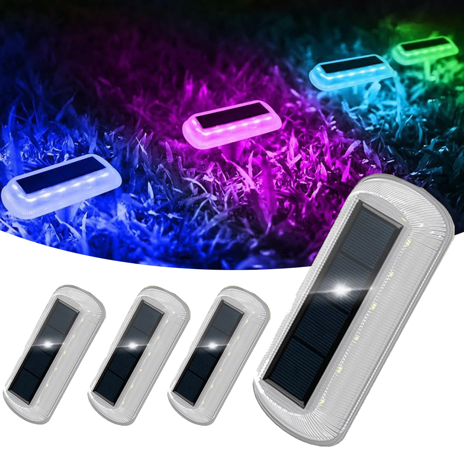 

1pc LED Outdoor Deck Lights Solar Garden Step Lighting IP65 Waterproof For Stairs Patio Pathway Yard Fence Wall Lamp