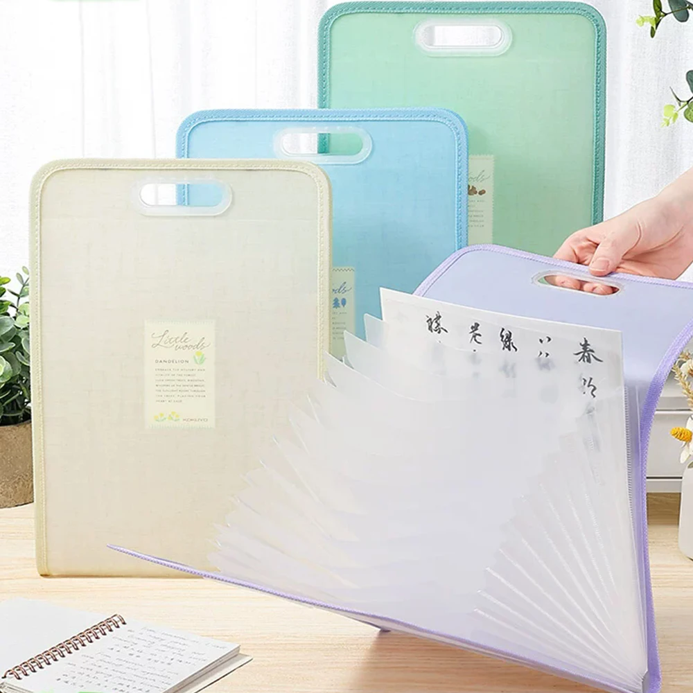 Japan KOKUYO Vertical Organ Bag Large Capacity A4 Folder Test Paper Data Organizer Multi-layer Classified Handheld Stationery