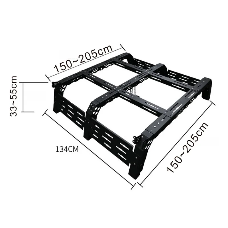

Универсальная регулируемая багажная платформа для пикапа с красной подсветкой