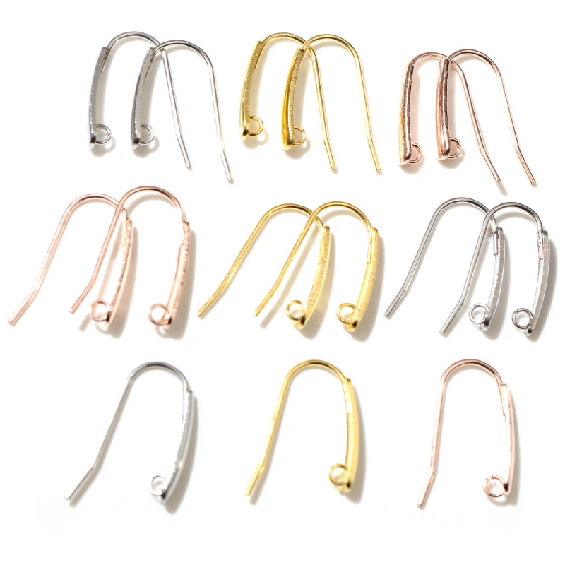 24x12mm 20pcs/Lot 316 Stainless Steel Gold Rose Gold High Quality Earring Hooks Wire Settings Base Settings Whole Sale