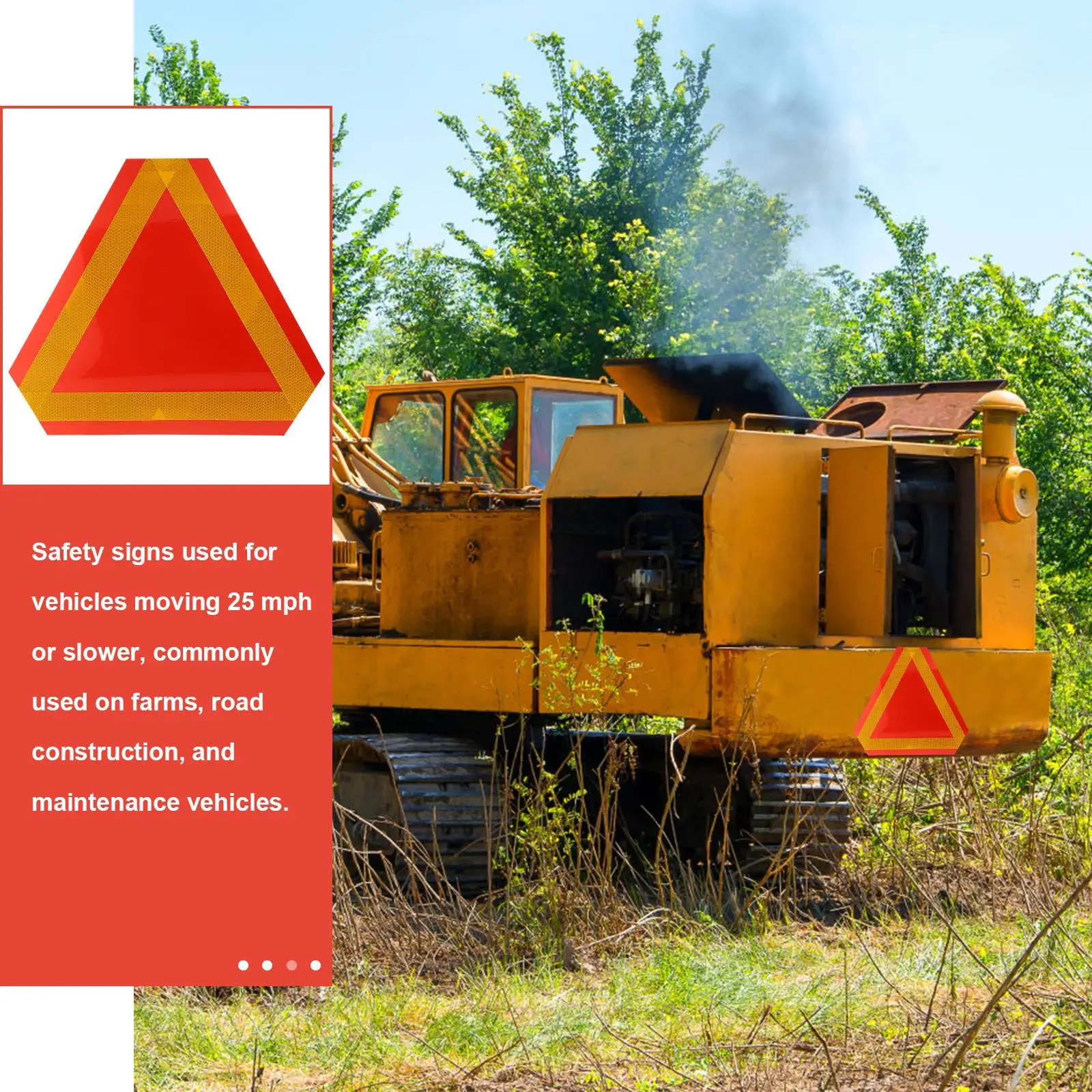 2 Pcs Triangle Sign Vehicle Reflective Tailgate Oversized Slow Moving Windshield