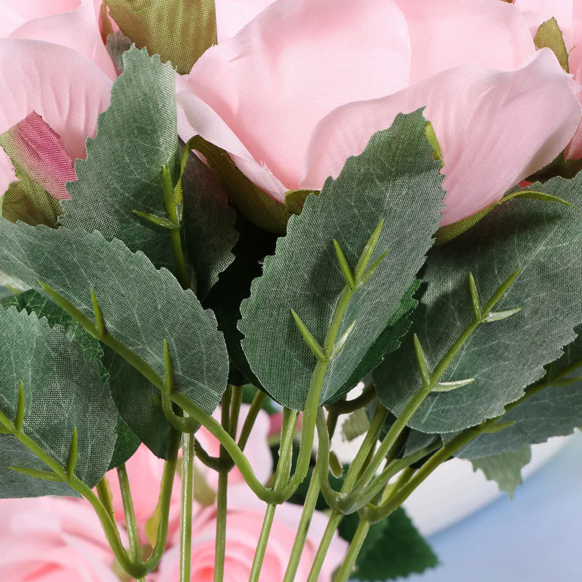 

3Pcs Natural Color Faux Rose Flowers Creative Ornament for Vase Centerpieces Home Wedding Pink Artificial Rose Silk Flower