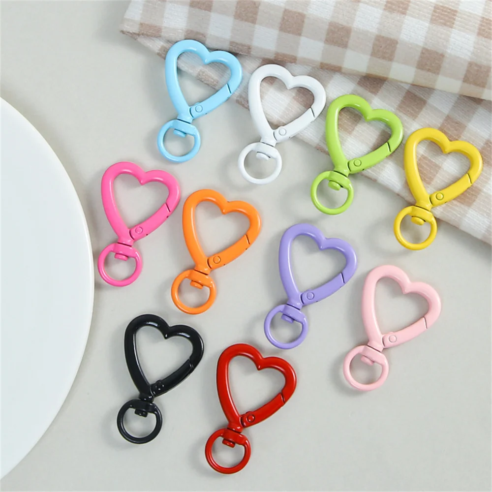 

5pcs Metal Heart Lobster Claw Clasps Swivel Lanyards Trigger Snap Hooks Strap for Jewelry Making DIY Bags Keychain Key 2030