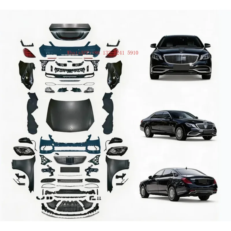 Hongsheng Products Car Body Kit for S Class W221 2006-2014 Upgrade to W222  Style Front Rear Bumper Grille Assbly