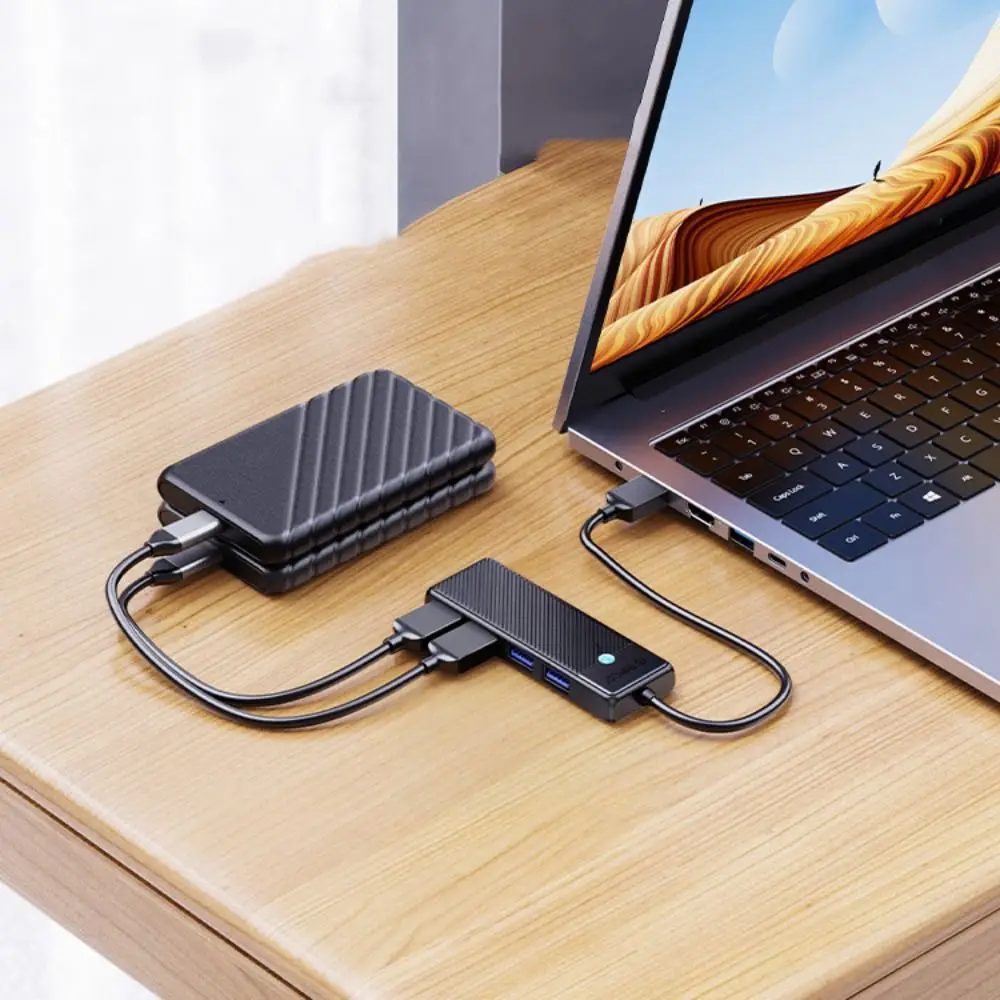 USB 어댑터 4포트 USB 3.0 스플리터 데이터 전송 확장 4 in 1 USB3.0 허브 다기능 고속 USB 포트 확장기 PC 노트북
