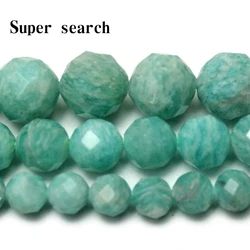 5A Natural Stone Genuine Amazonite Cut Beads High Quality Loose Spacer Beads For Jewelry Making DIY Bracelets 15