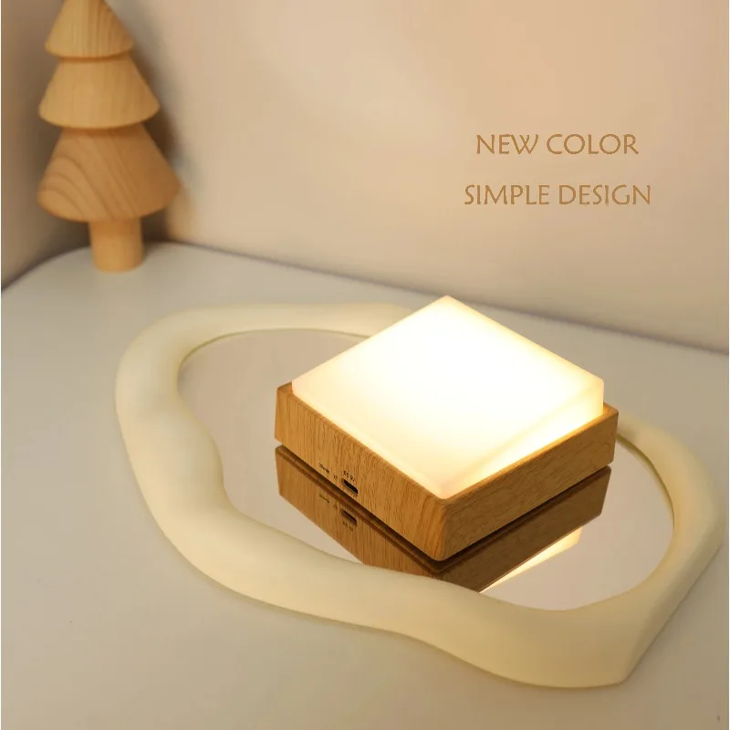

Beech Wood Switch Lamp Timing Magnetic Attraction Wall Nightlight Rechargeable Bedside Night Light New Color
