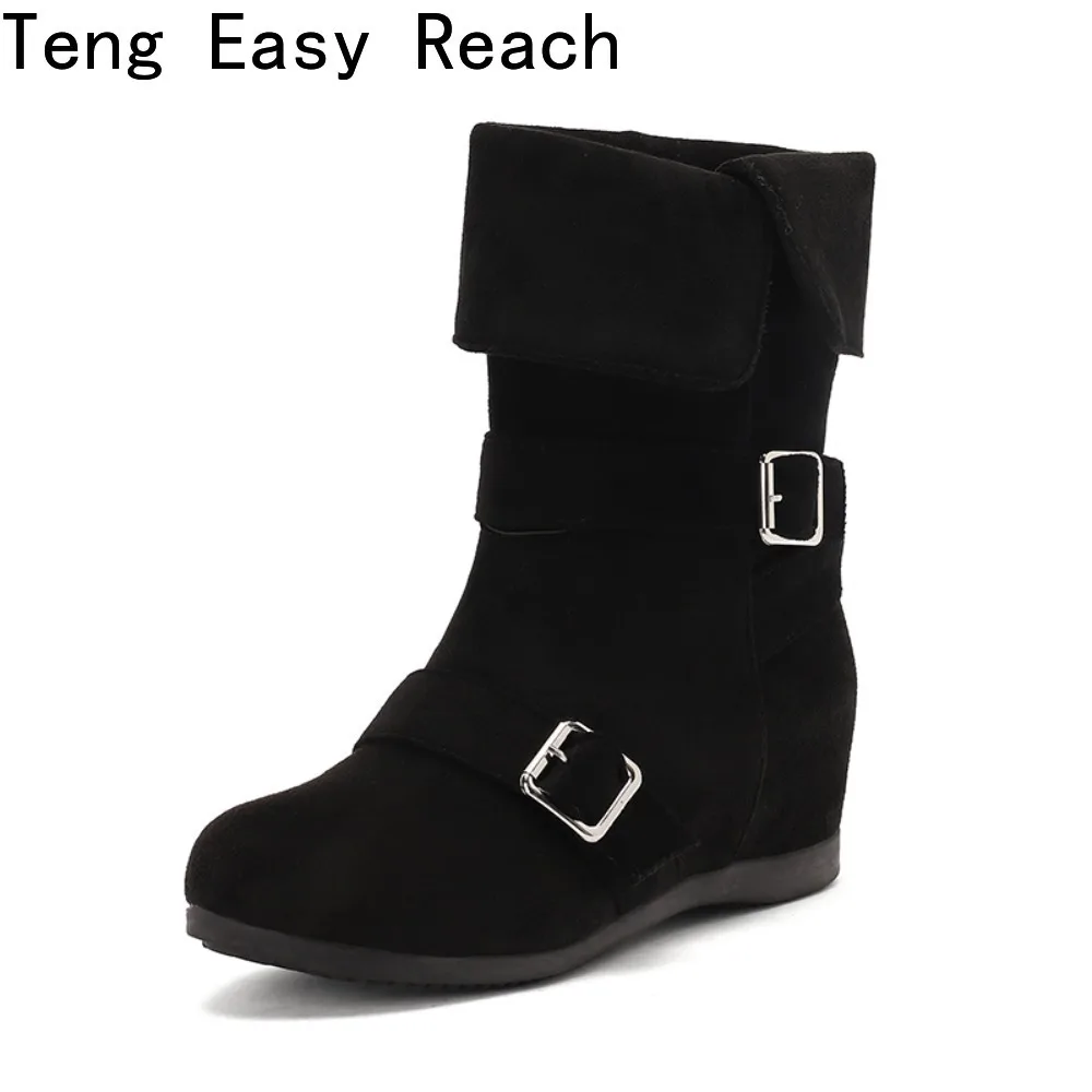 Fashionable Korean Style Winter Mid-calf Boots Women's Western Boot Ankle Boots Slimming Leg Faux Suede Versatile Booties