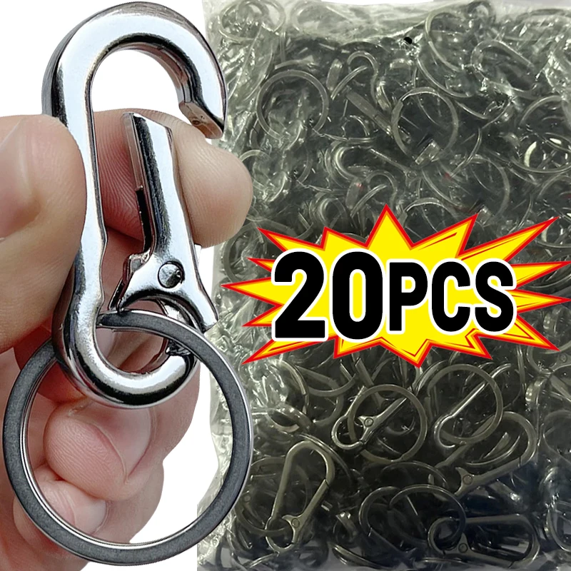 1/20pcs Carabiner Clip Keychain Metal Carabiner Shape Key Ring Keyring Key Holder Clips Hook Holder Organizer Car Keys Finder