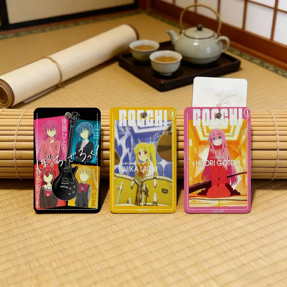 

Классический кожаный чехол для карт Anime B-BOCCHI CUTE THE ROCK, компактный кошелек для документов для мужчин и женщин в дорогу