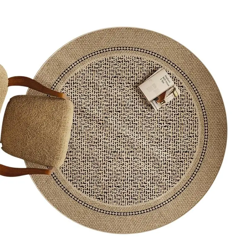 Round Faux Fur Non-Slip Soft Rug Modern Cozy Floor Mat for Bedroom Bedside Living Room Coffee Table Sofa Decor