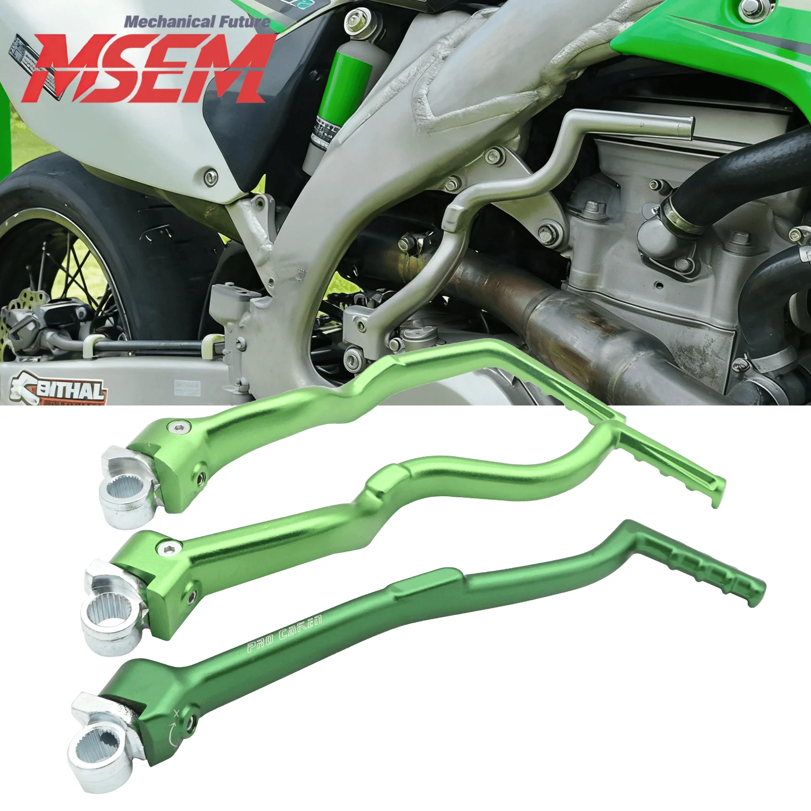 

Кованая алюминиевая педаль кикстартера с ЧПУ для Kawasaki KX85 KX100 2000-2020, KX250F 2013-2015, KX450F 2008-2018, KLX450R