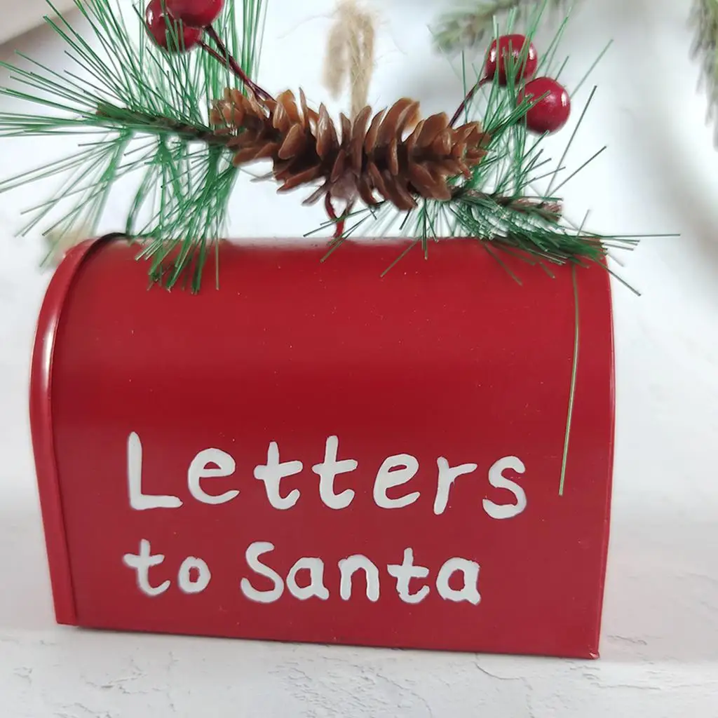 Christmas Mailbox Pendant,Metal Mailbox Decoration,Christmas Tree Holiday Decor 9x5.5x9cm