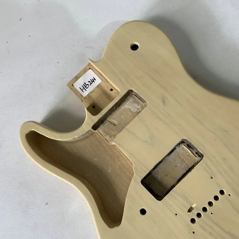 HB241  Left Hand Tele Electric Guitar Solid ASH 2 Humbucker Pickups String Through Body DIY Replace Guita Parts