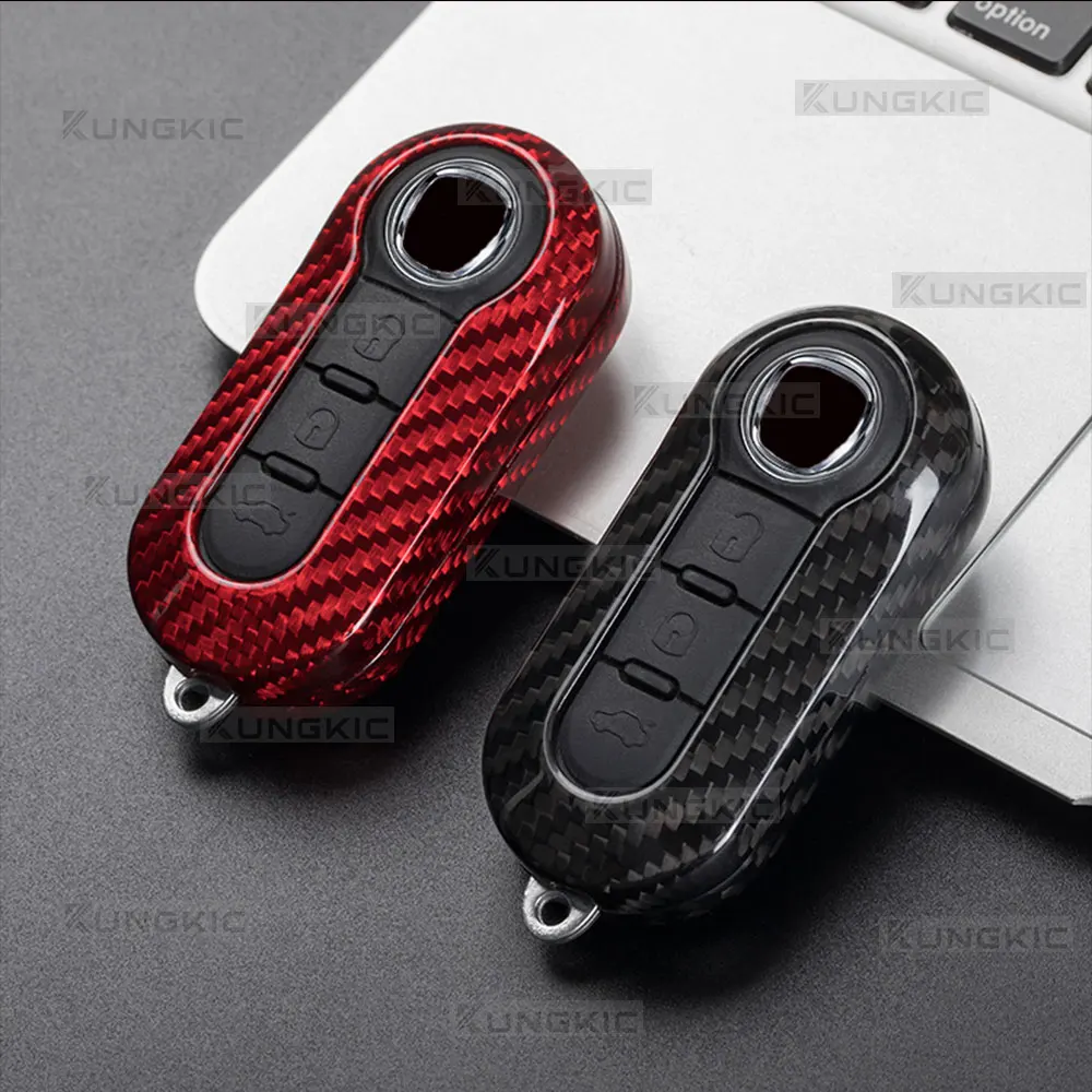 Für FIAT F500 500L 500X Abarth 595 695 Brava Qubo Scudo Ducato Echte Harte Carbonfaser Schlüsselgehäuse Abdeckung Fernbedienung Ersatzschale – Detail 5