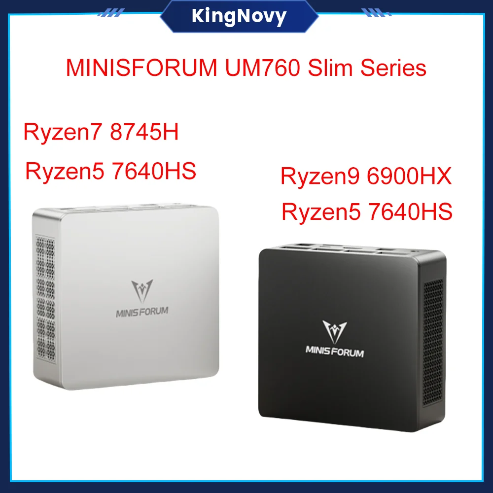 MINISFORUM UM760 Slim Mini Gaming PC AMD Ryzen 5 7640HS USB4.0 2*DDR5 5600 2*PCIE4.0 2.5G LAN Windows11 NUC Mini Computer WiFi6E