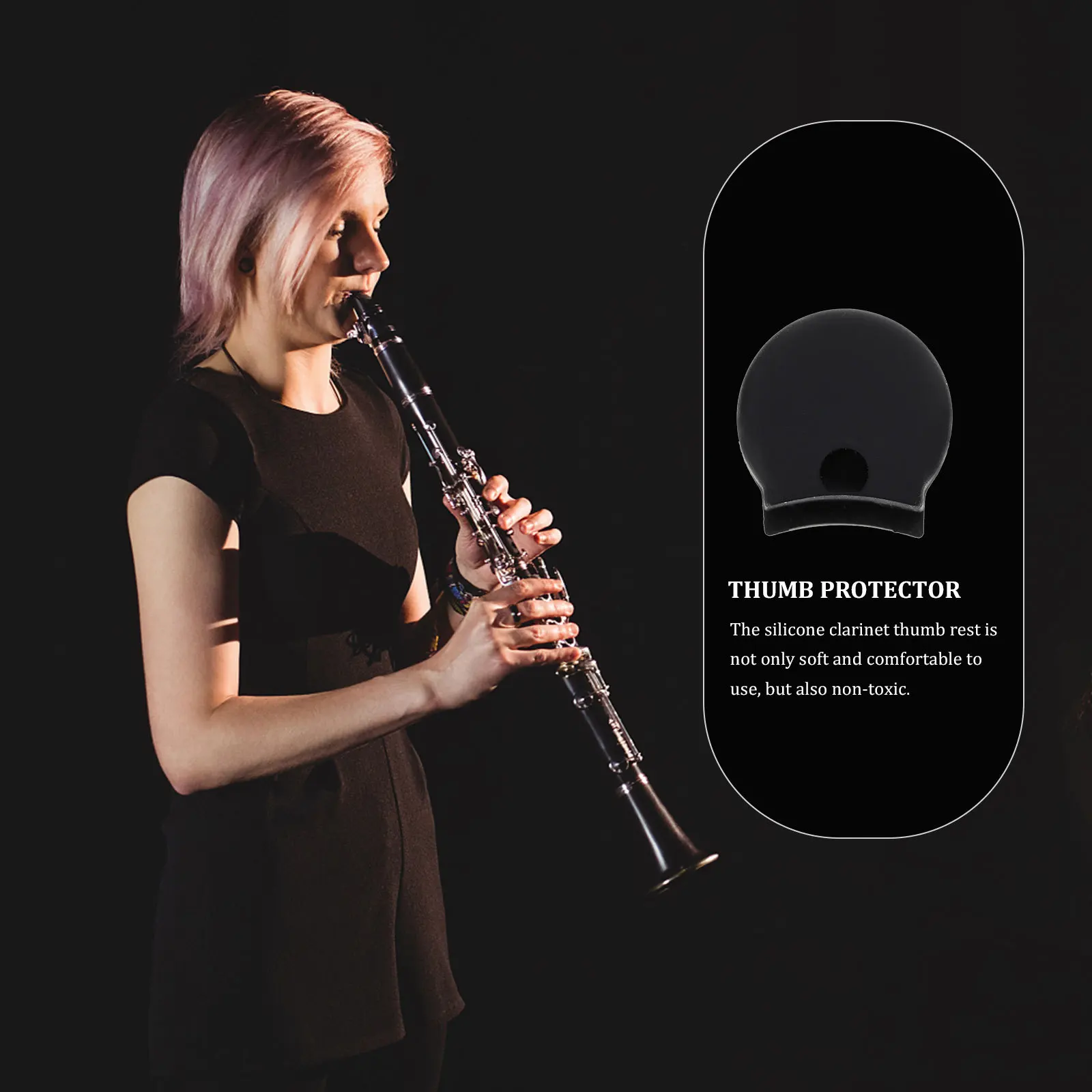 

10Pcs Clarinet Thumb Rest Silicone Finger Support Cushion Durable Comfortable Accessory Clarinet Thumb Rest Cushion