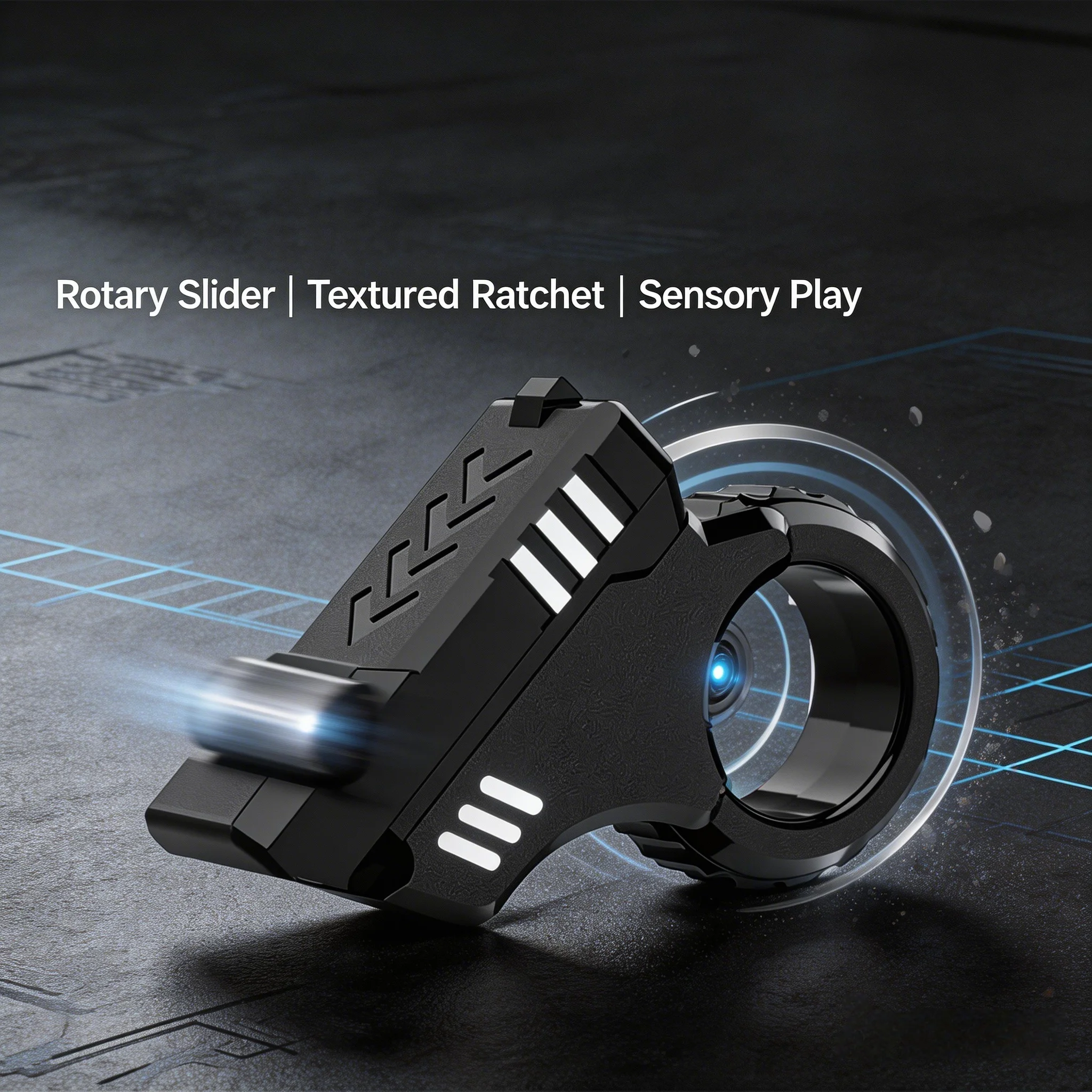 Fingertip Rotary Slider Toy - Textured Ratchet Fidget for Sensory Play, Portable Stress Relief Gadget & Cool Desk Accessory