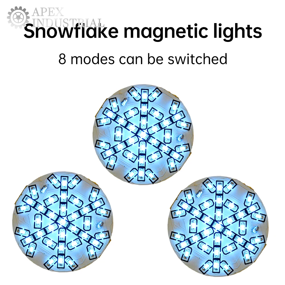 

Мини-8 режимов, лампа с имитацией снежинки, 26 мм, круглая декоративная лампа с магнитным управлением, беспроводная светодиодная лампа без батареи