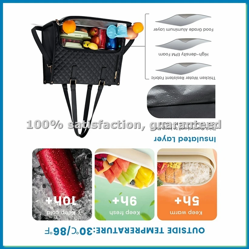 

Женская сумка для обедов и ноутбука с термоотделением, вместительная сумка для компьютера для работы и отдыха - A51M