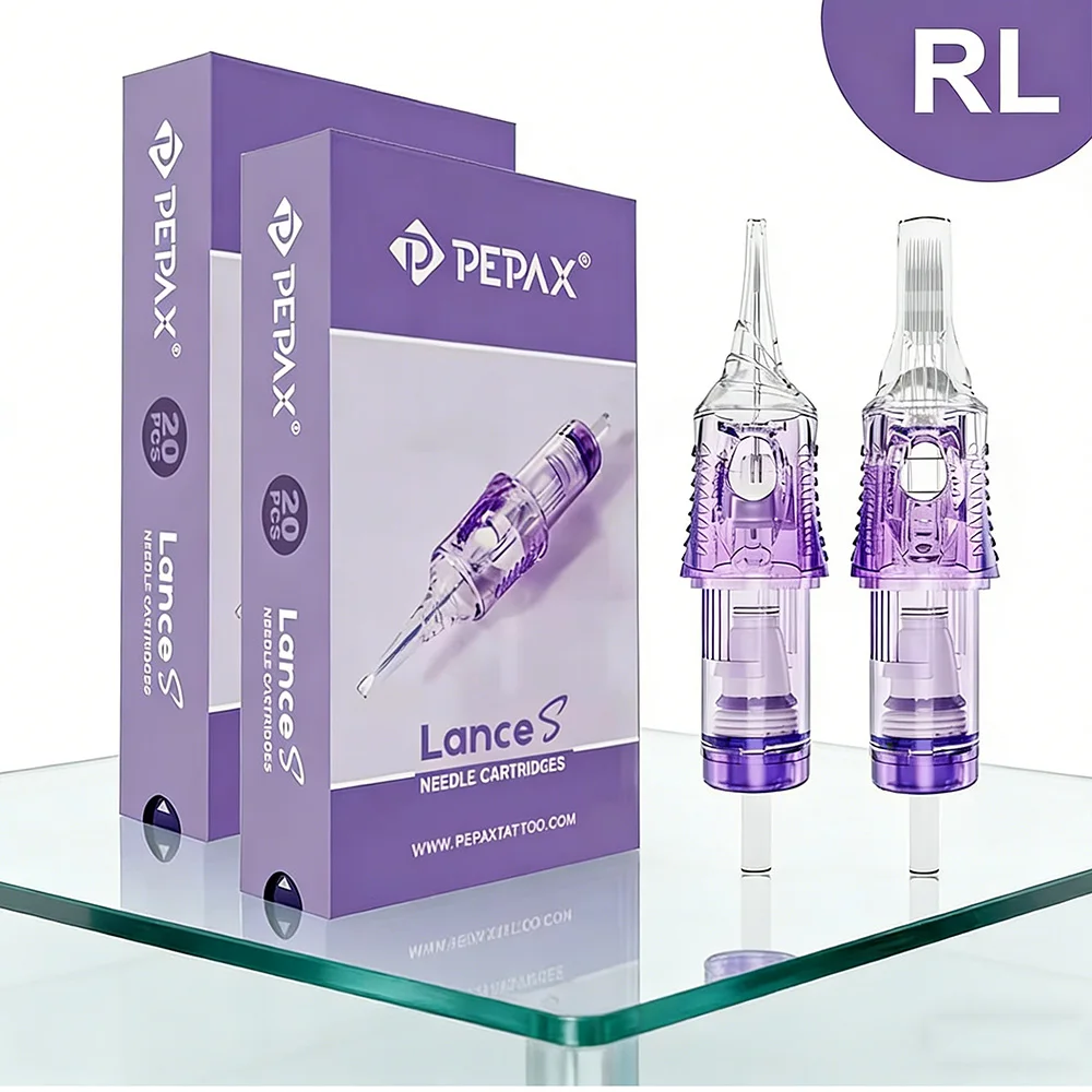 

20pcs PEPAX Lance S Tattoo Cartridge Needles RL Disposable Sterilized Safety Needles for PMU Permanent Makeup Tattoo Machines
