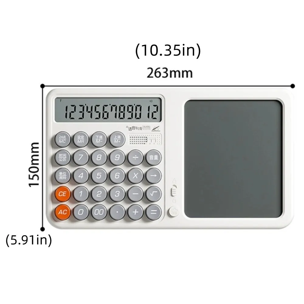 Large Display Calculator with Notepad with Voice Eye Protection Screen Function Calculators with Tablet 12 Digits
