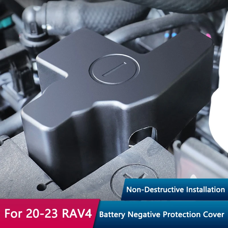 TAJIAN Protection Cover Car Engine Battery Negative ABS Dustproof Waterproof Cap 1PC For Toyota RAV4 22-23