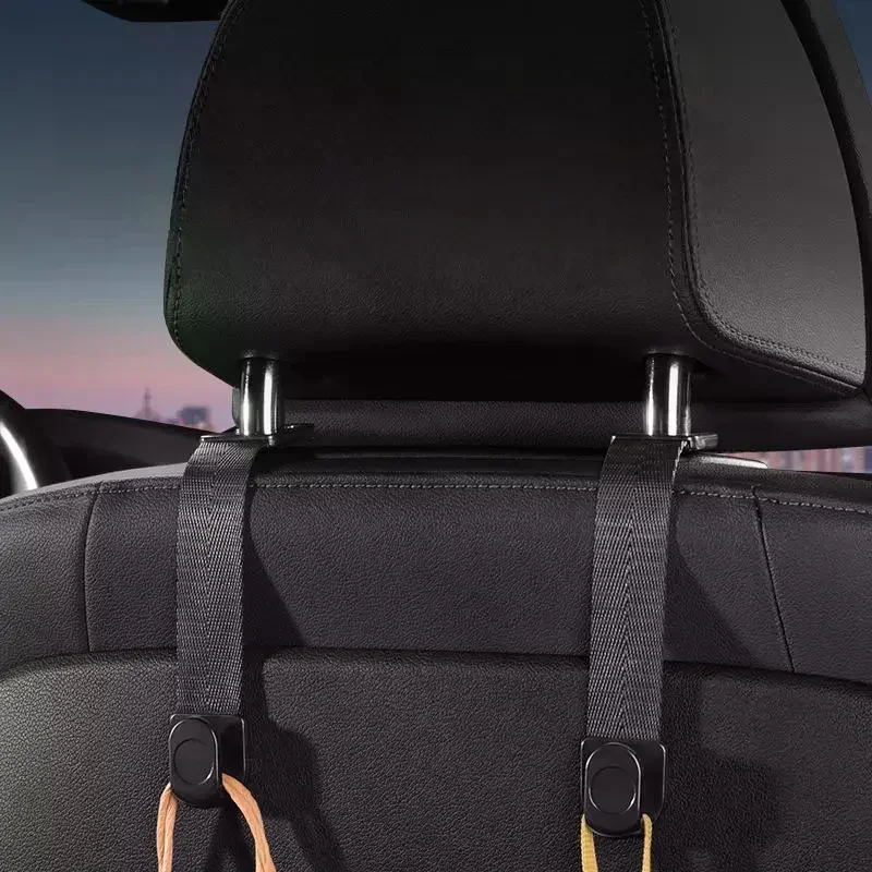 2Pcs Car Storage Interior Accessories Car Headrest Hooks Hanger For Bags Seat Back Organizer Holder Clips Auto Fastener Hooks
