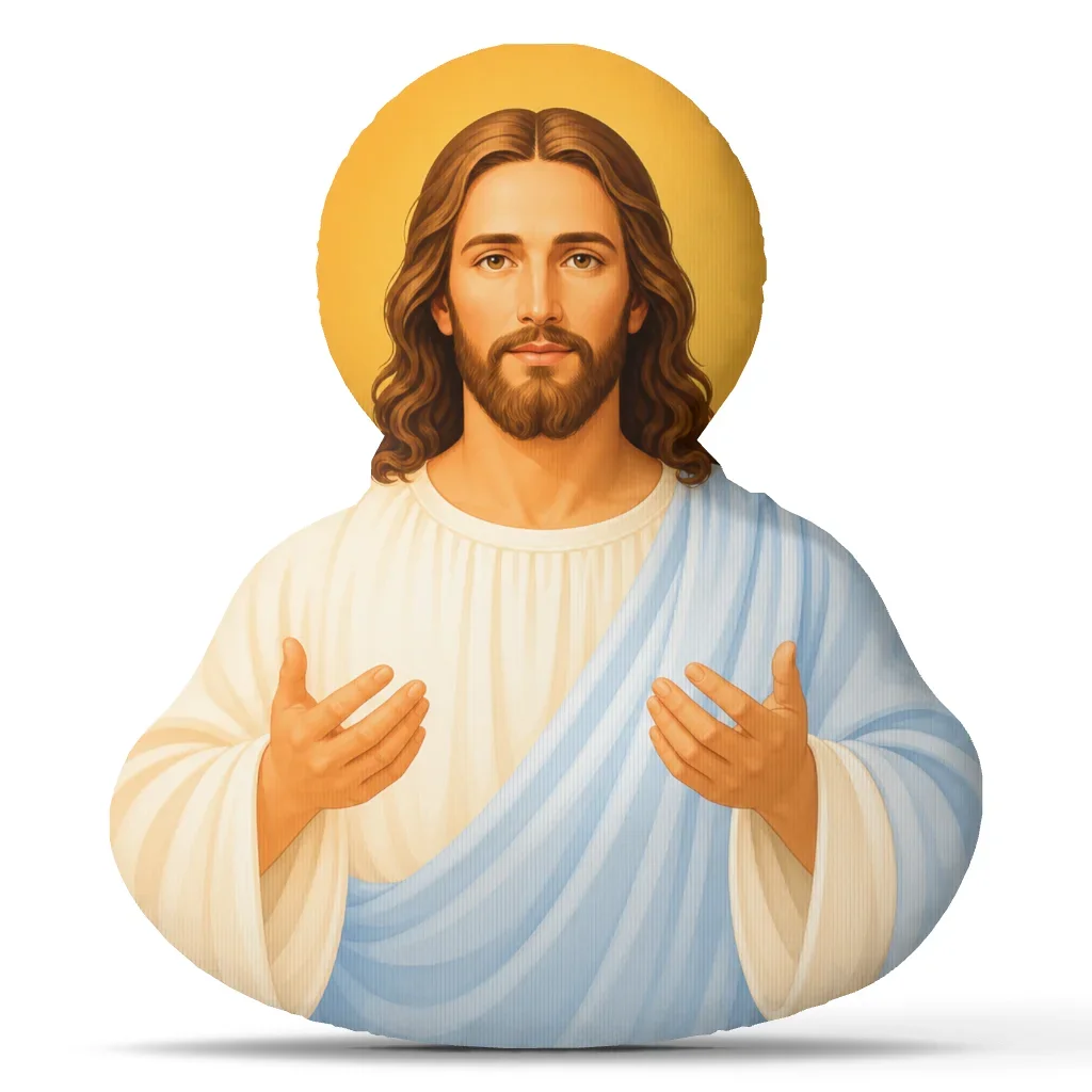 Jesus Open Arms Shaped Plush Pillow Christian Faith Cushion Religious Prayer Room Decor Stuffed Throw Pillow Church Gift